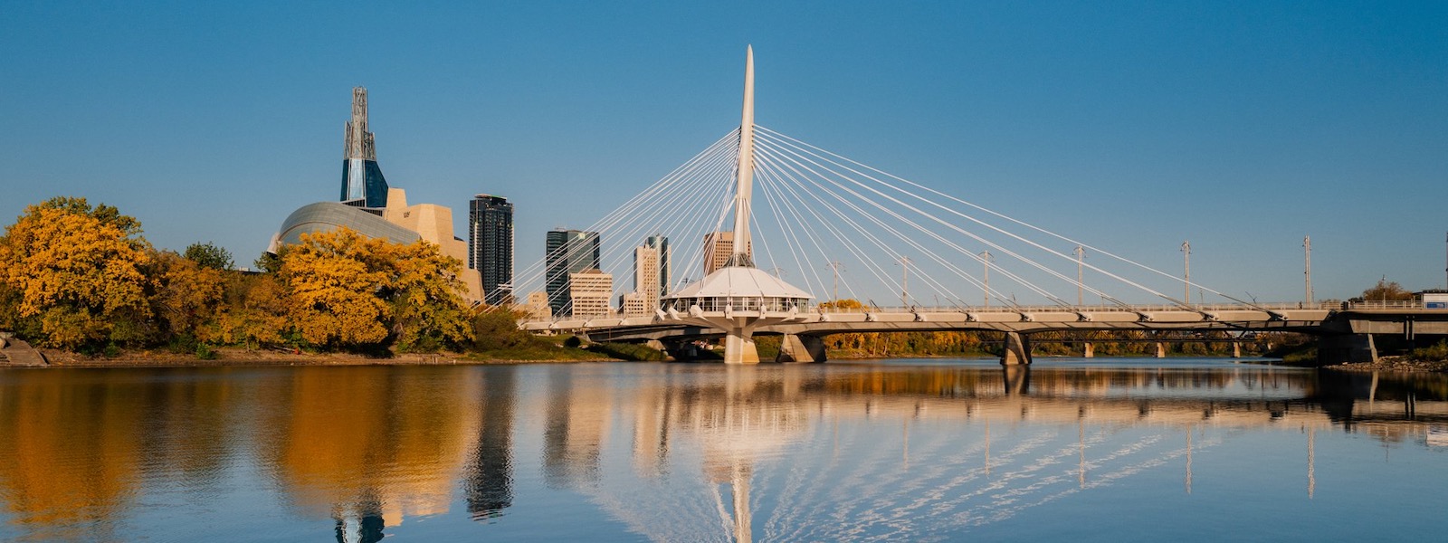 Winnipeg: Provencher Bridge from the water at sunrise